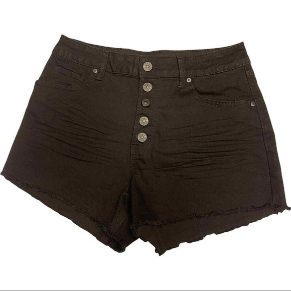 Rewash Black Button Fly Super High Rise‎ Jean Shorts Size 7/28 NWOT - Picture 2 of 11